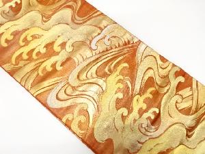 アンティーク　荒波模様織り出し袋帯（着用可）